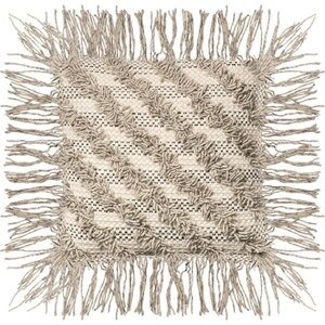 Joss & Main Loloi Wool Textured Fringe Tassel Accent Pillow 22 x 22